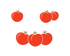 One, Two, and Three Tomatoes Logo Vector – Fresh Organic Vegetable Emblem Illustration