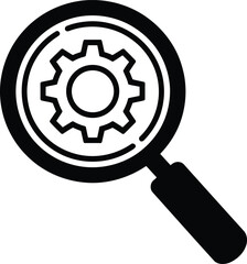 Magnifying Glass Examines Technical Gear Mechanism, Symbolizing Precision Engineering, Problem Solving, and Detailed Analysis in Research and Development Processes