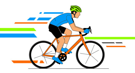 Fototapeta premium Dynamic Cyclist Races Through The Frame Depicting Speed and Energy With Stylized Motion Lines.