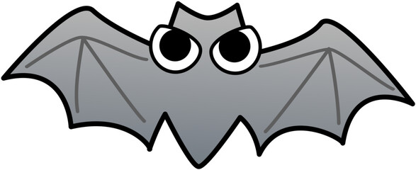 Cute Gray Bat Flying Halloween Icon