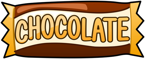 Chocolate Bar Wrapper Cute Cartoon Illustration