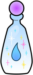Potion Fairy Tear Sparkle Bottle Cute Cartoon Illustration