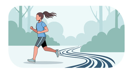 Obraz premium Energetic Runner Enjoying Outdoor Exercise on a Scenic Forest Route for Fitness and Health