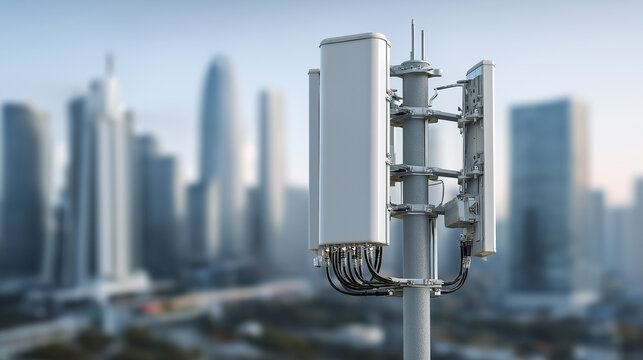 Small-scale mobile phone signal base station in the city.
Three small antennas provide 360-degree coverage in the city. Supports Wi-Fi and 5G LTE technologies.