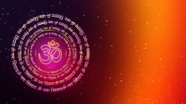 Om Symbol with Om Namah Shivaye Text Animation for Shiva Festivals