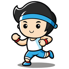 Cute Chibi Boy Exercise Illustration
