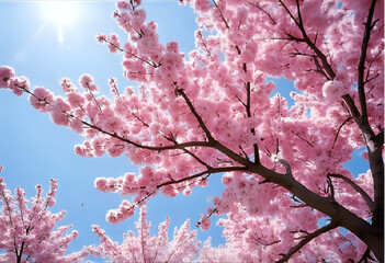Fototapeta premium a beautiful close-up of a cherry blossom tree