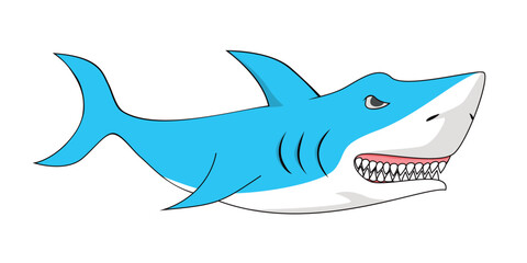 Obraz premium shark cartoon design. dangerous aggressive predator animal.