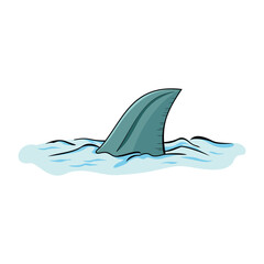 Fin shark cartoon design. dangerous animal symbol.