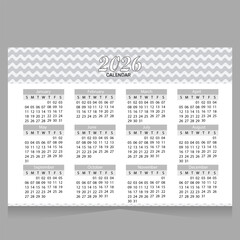 2026 new year calendar template 