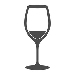 Simple silhouette of a wine glass with red wine