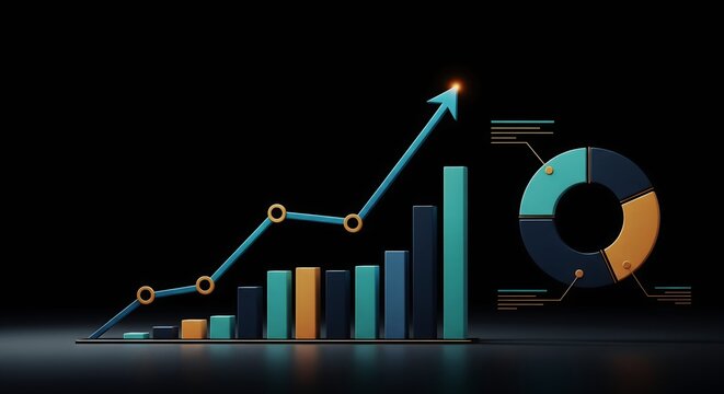 Professional Business Graph Chart with Arrow Indicator for Corporate Data