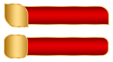 Elegant Red and Gold Badges element png file