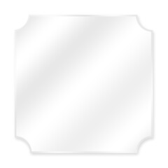 modern shape square silver label element design with shadow png file