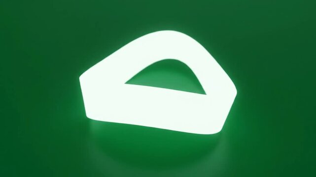 Glowing Mobius Strip on Green Background