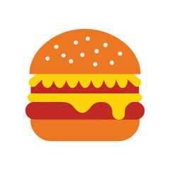 Cheeseburger With Melted Cheese And Beef Patty Vector