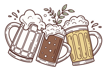 Elegant Oktoberfest composition with blackboard style, beer festival, beer party, beer mug,