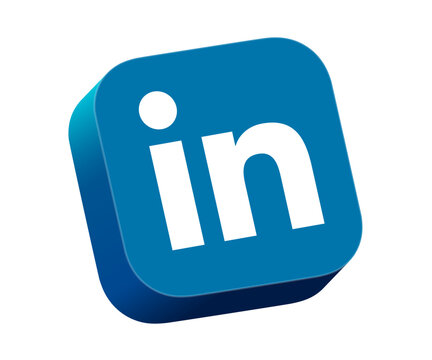 LinkedIn 3d logo icon, social media LinkedIn button