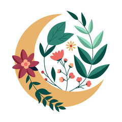 vector illustration of a tree with flowers