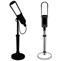 Vintage Studio Microphones Silhouettes