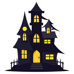 halloween house with moon