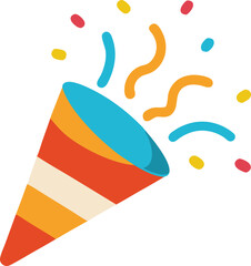 Cartoon emoji of birthday confetti explosion