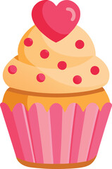 Adorable cupcake with heart toppings for valentine s day celebration