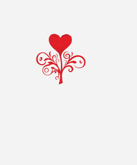 red heart on white background