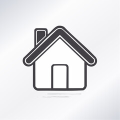 Obraz premium House Simple Line Drawing Single Story Home Residential Building Real Estate high quality professional