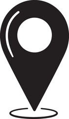 Flat Black Location Pin Vector Icon Simple Map Marker Design
