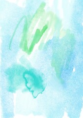 Fresh Green and Blue Watercolor Abstract Background