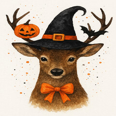 christmas card with reindeer halloween 