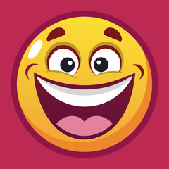 Grinning face emoji with smiling eyes expressing pure joy and happiness