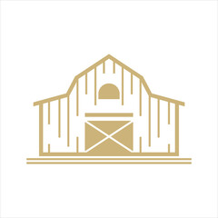 elegant barn logo icon vector in line style design
