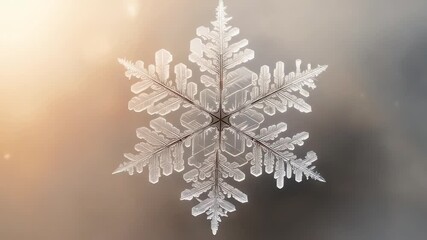 Detailed Snowflake Forming on Clear Background Macro Shot - Powered by Adobe