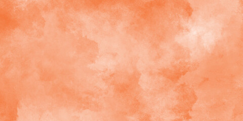 Fototapeta premium Orange watercolor stain creating an abstract textured background, abstract background with natural paint textures and soft edges, vibrant orange watercolor blot on white background.