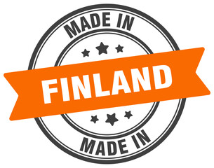 Made in Finland round sign. Made in Finland stamp.
