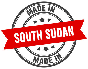 Made in South Sudan round sign. Made in South Sudan stamp.