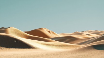 Empty Desert Landscape with Sand Dunes – Minimalist Nature Background for Design and Web