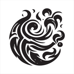 Fototapeta premium Smoke vector art logo design black and white