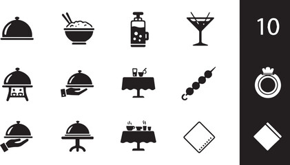 Restaurant and Food Service Icons Collection catering