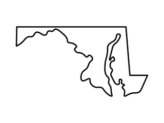 Maryland state map outline