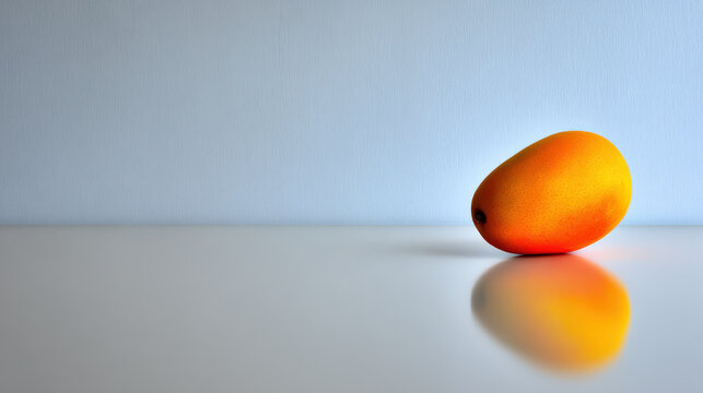photorealistic ultraminimalist composition featuring single fruit placed on smooth surface creating striking