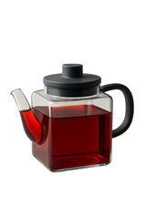 Obraz premium Glass teapot filled with rich red tea on display in a cozy kitchen setting