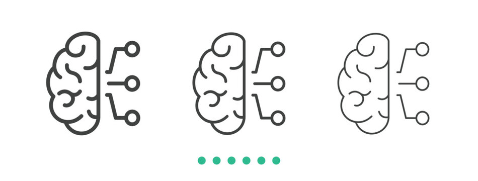 Machine learning icon. Thin line icon vector