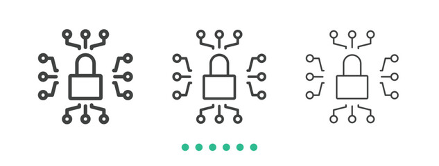System locked icon. Thin line icon vector