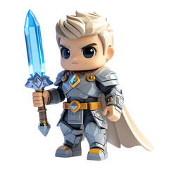 Cartoon character in armor with sword
