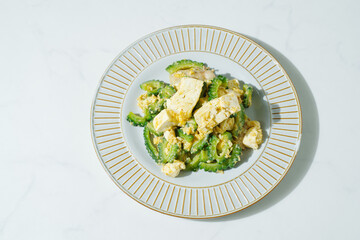 ゴーヤーチャンプルの俯瞰