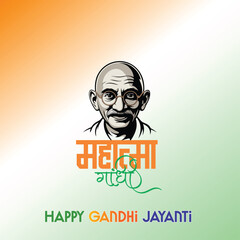 Happy Gandhi Jayanti 2 October Digital Painting of Mahatma Gandhi vector art  Remembering the Eternal Legacy of the Father of the Nation Who Lived for Truth and Justice