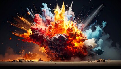 Spectacular Explosion of Colors in a Dramatic Abstract Display